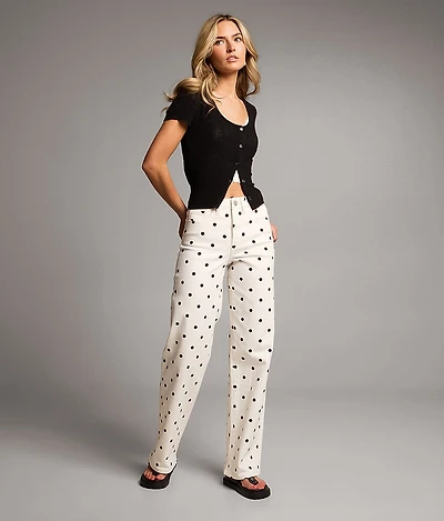 Billie Polka Dot Wide Leg Stretch Jean
