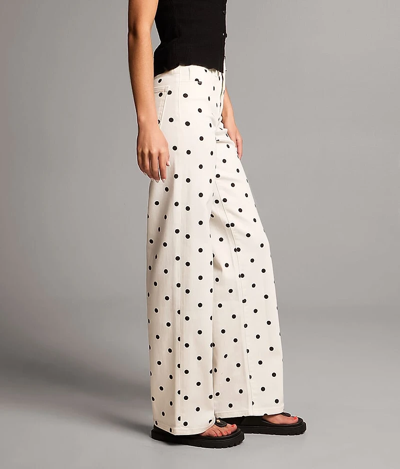 Billie Polka Dot Wide Leg Stretch Jean