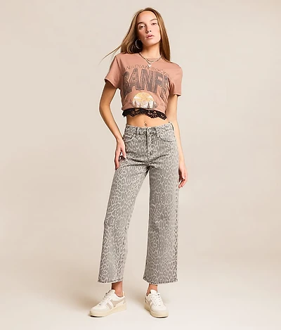 Olivia Leopard Wide Cropped Jean