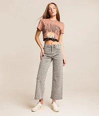 Olivia Leopard Wide Cropped Jean