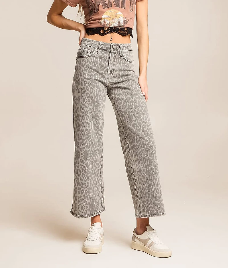 Olivia Leopard Wide Cropped Jean