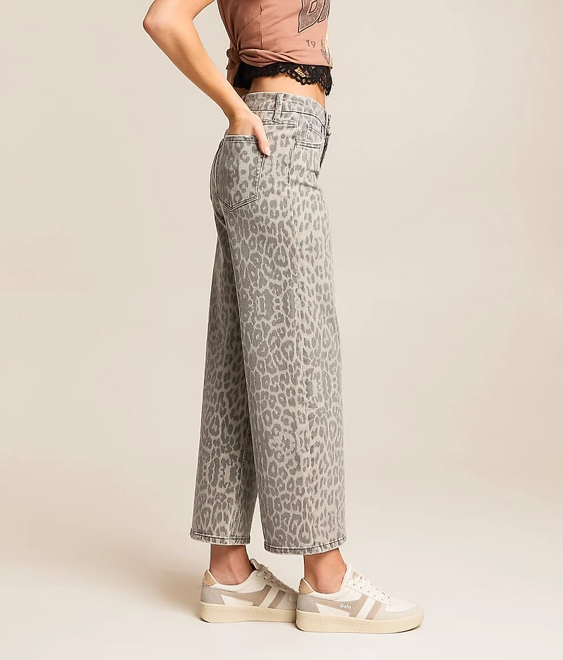 Olivia Leopard Wide Cropped Jean