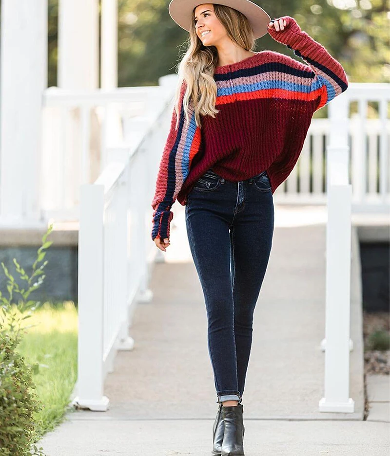 High Rise Ankle Skinny Stretch Jean