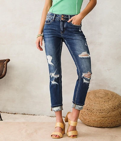 Mid-Rise Ankle Straight Jean