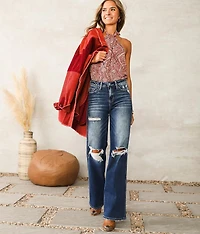 High Rise Wide Leg Stretch Jean