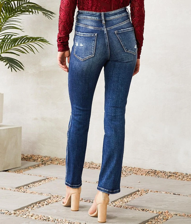 High Rise Slim Straight Stretch Jean