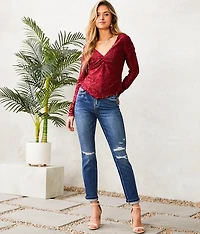 High Rise Slim Straight Stretch Jean