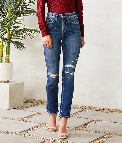 High Rise Slim Straight Stretch Jean