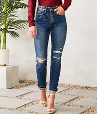 High Rise Slim Straight Stretch Jean
