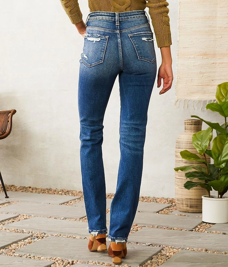 High Rise Slim Straight Stretch Jean