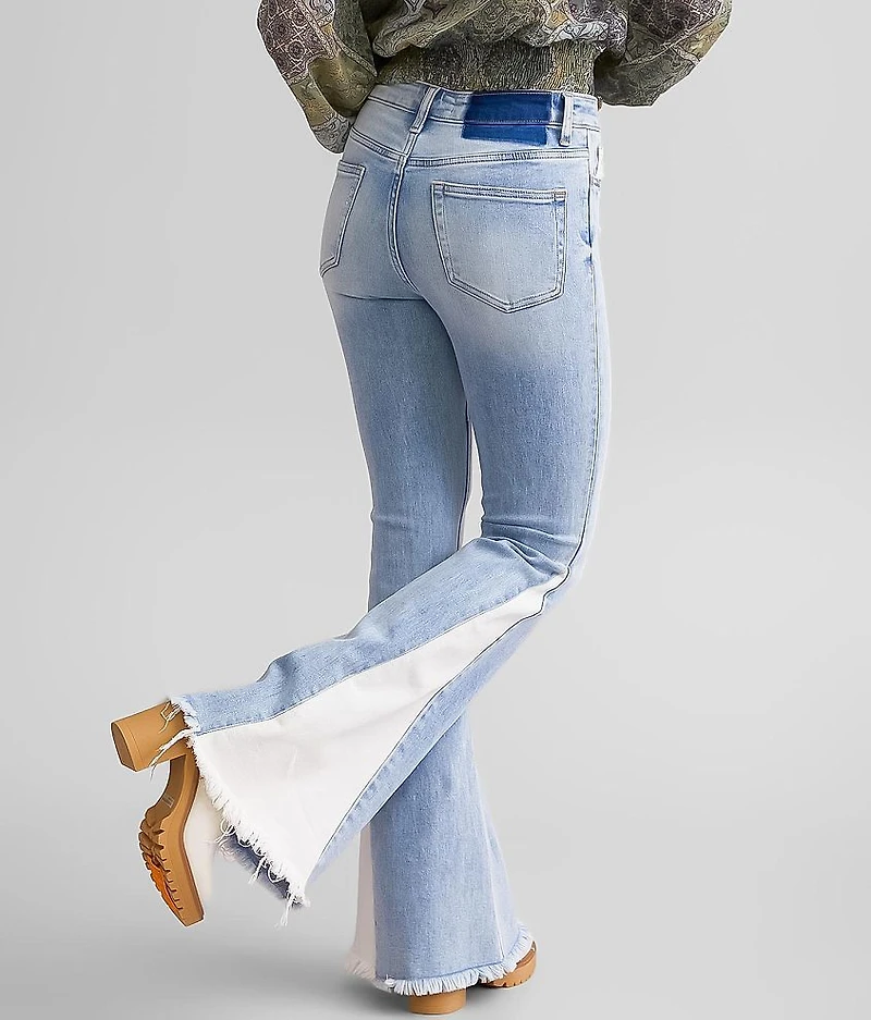 Pieced High Rise Flare Stretch Jean