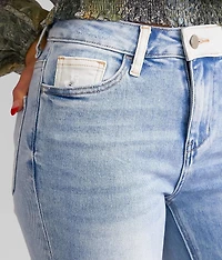 Pieced High Rise Flare Stretch Jean