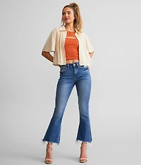 High Rise Cropped Flare Stretch Jean