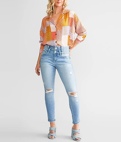 High Rise Ankle Skinny Stretch Jean