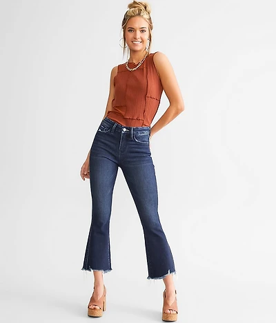 High Rise Cropped Flare Stretch Jean