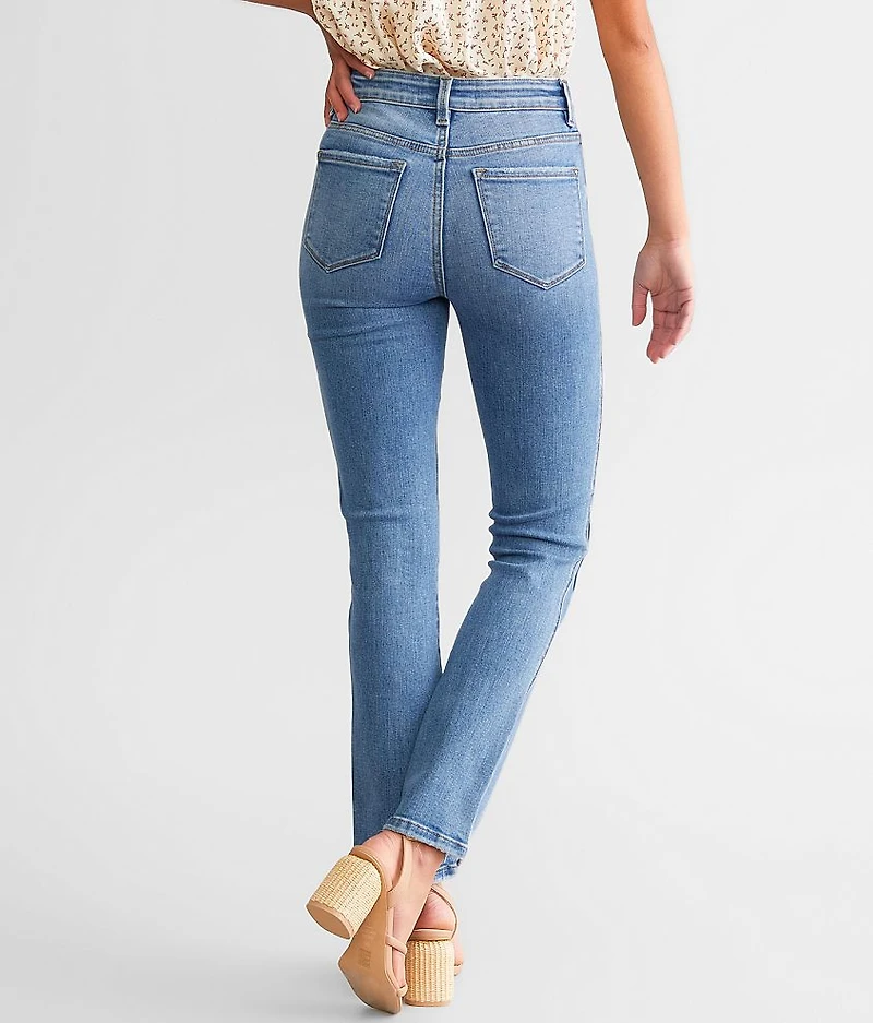 High Rise Split Straight Stretch Jean