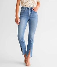 High Rise Split Straight Stretch Jean