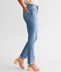 High Rise Split Straight Stretch Jean