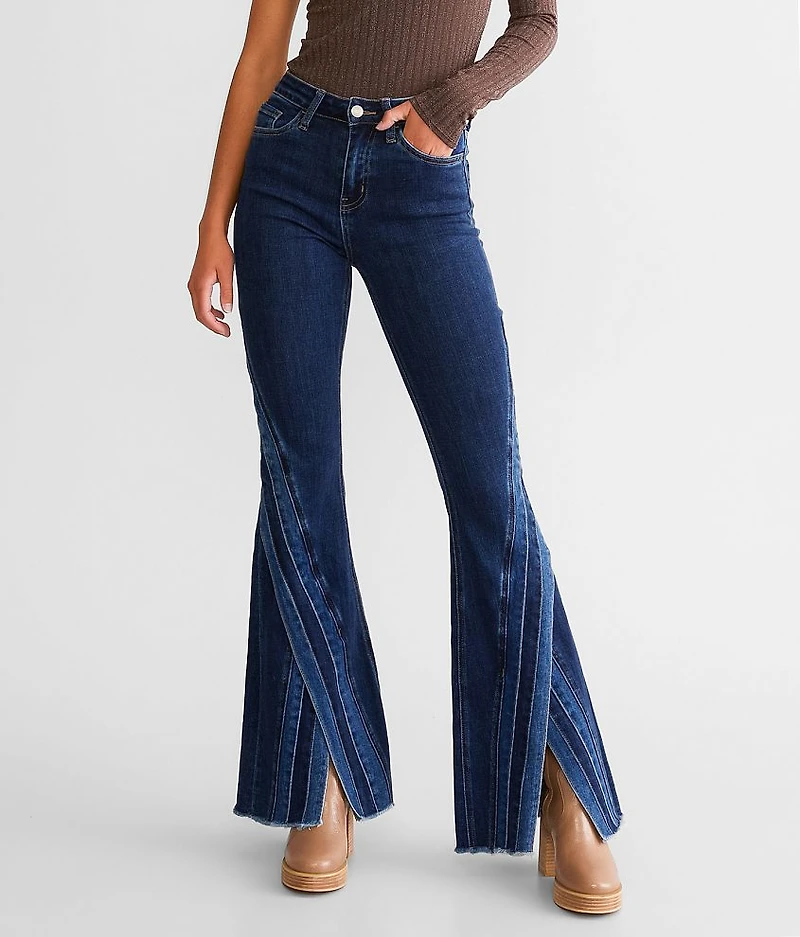 High Rise Super Split Flare Stretch Jean