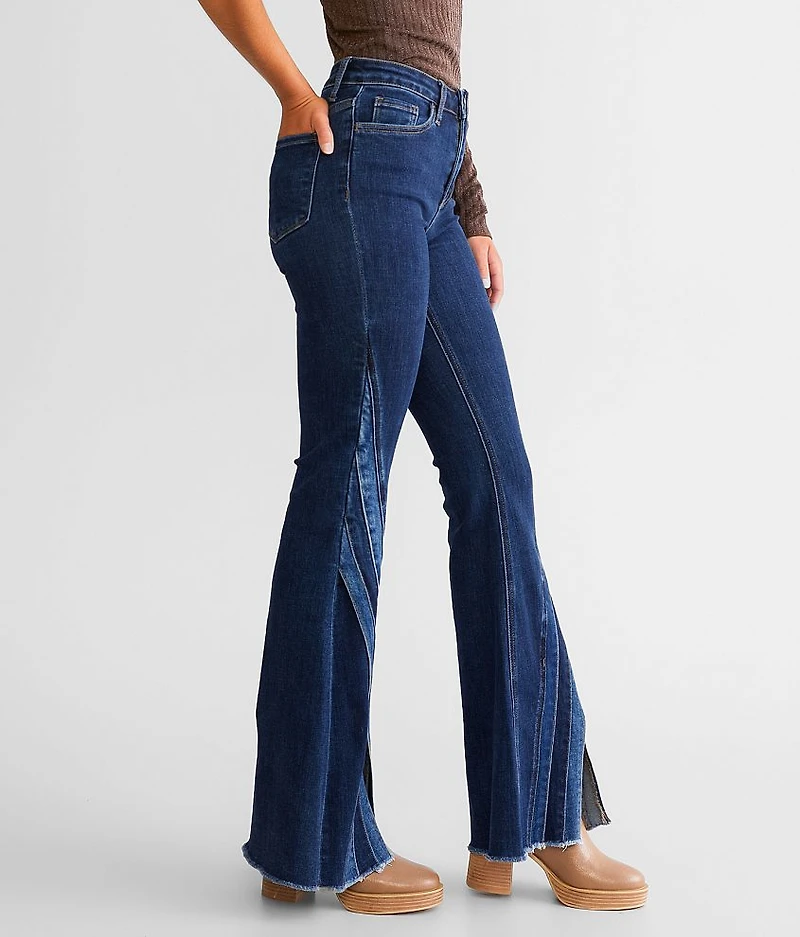 High Rise Super Split Flare Stretch Jean