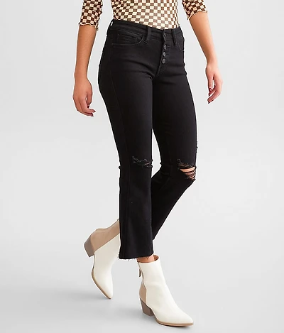 Mid-Rise Cropped Flare Stretch Jean