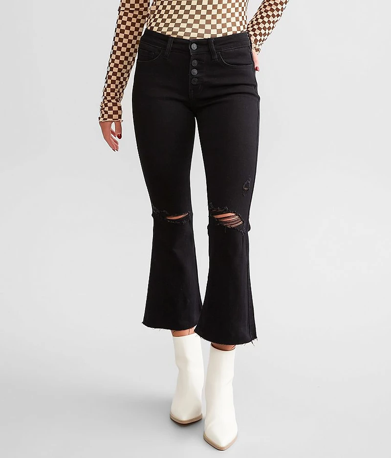 Mid-Rise Cropped Flare Stretch Jean