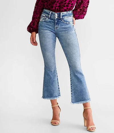 Mid-Rise Cropped Flare Stretch Jean