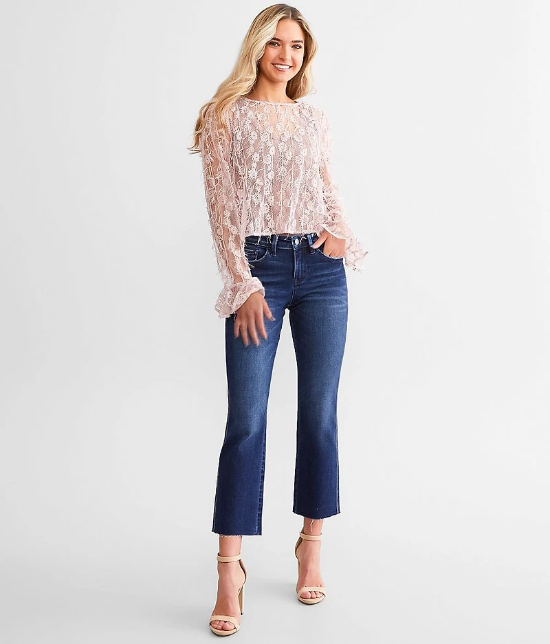 Mid-Rise Cropped Straight Stretch Jean