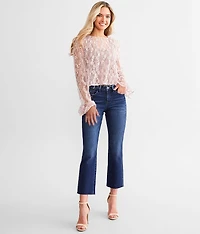 Mid-Rise Cropped Straight Stretch Jean