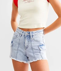 High Rise Cargo Stretch Short
