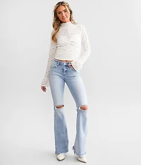Mid-Rise Flare Stretch Jean