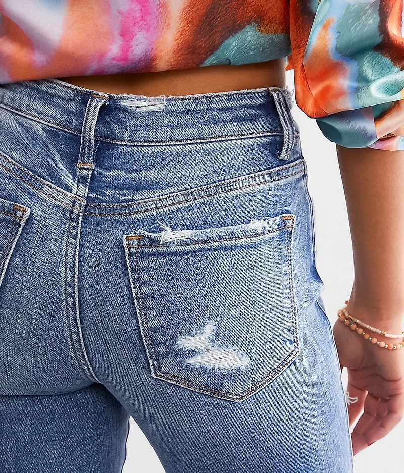 Mid-Rise Cropped Flare Stretch Jean