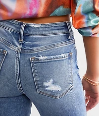 Mid-Rise Cropped Flare Stretch Jean