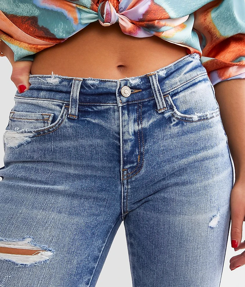 Mid-Rise Cropped Flare Stretch Jean