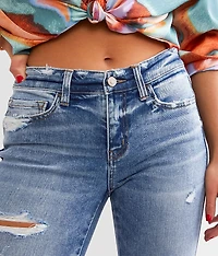 Mid-Rise Cropped Flare Stretch Jean