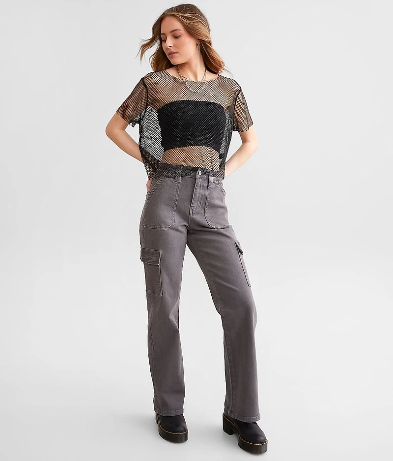 Ultra High Rise Wide Leg Cargo Stretch Pant
