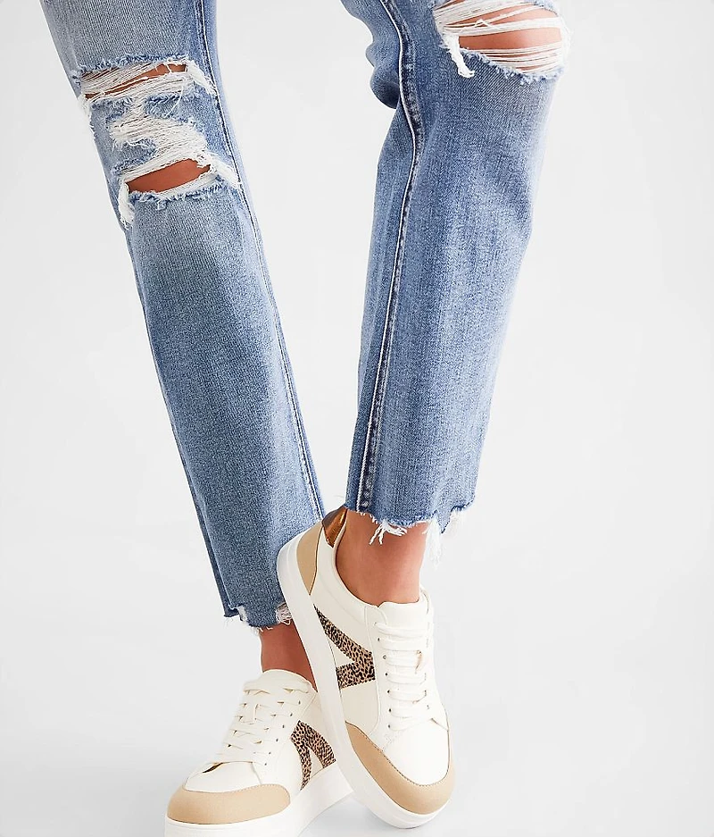 Mid-Rise Cropped Straight Stretch Jean