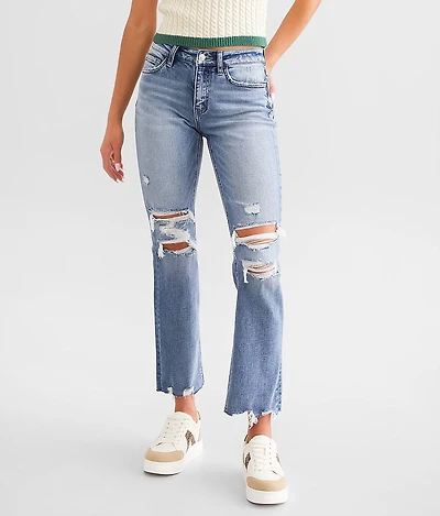 Mid-Rise Cropped Straight Stretch Jean
