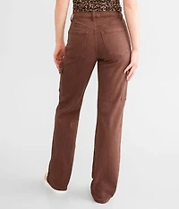 High Rise Wide Leg Stretch Cargo Pant