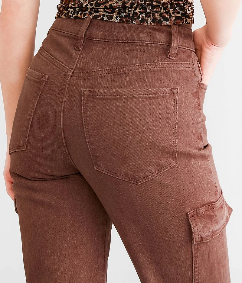 High Rise Wide Leg Stretch Cargo Pant
