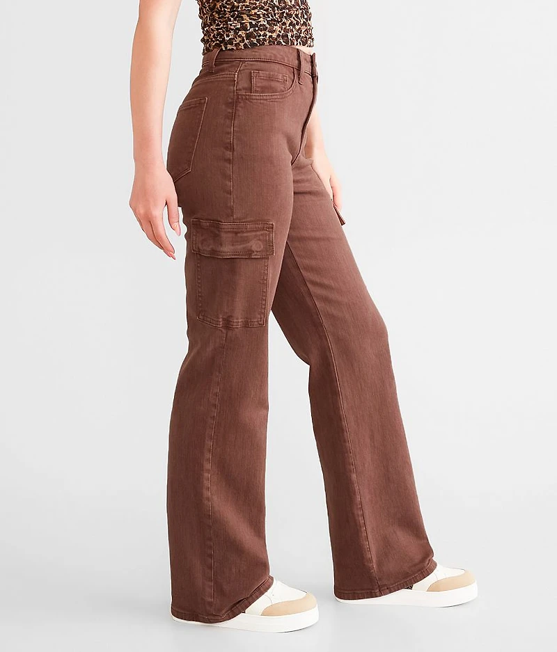 High Rise Wide Leg Stretch Cargo Pant