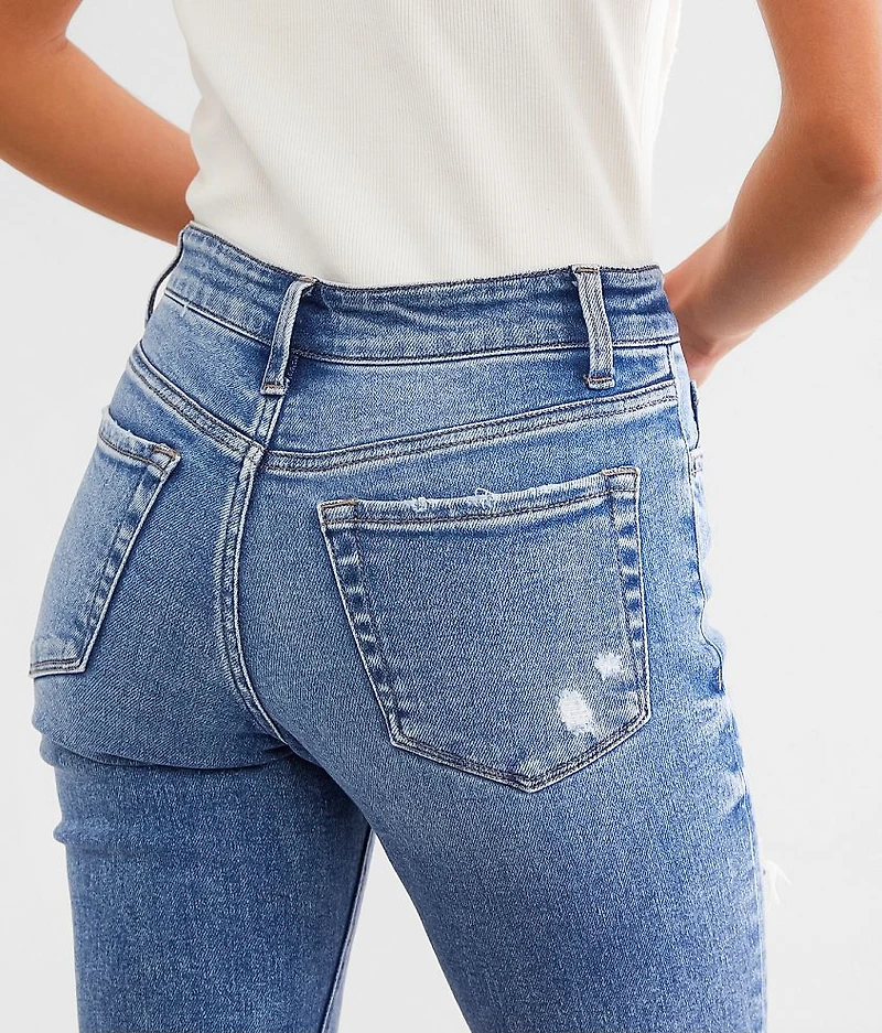 Mid-Rise Cropped Straight Stretch Jean