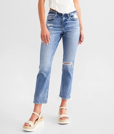 Mid-Rise Cropped Straight Stretch Jean