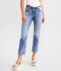 Mid-Rise Cropped Straight Stretch Jean