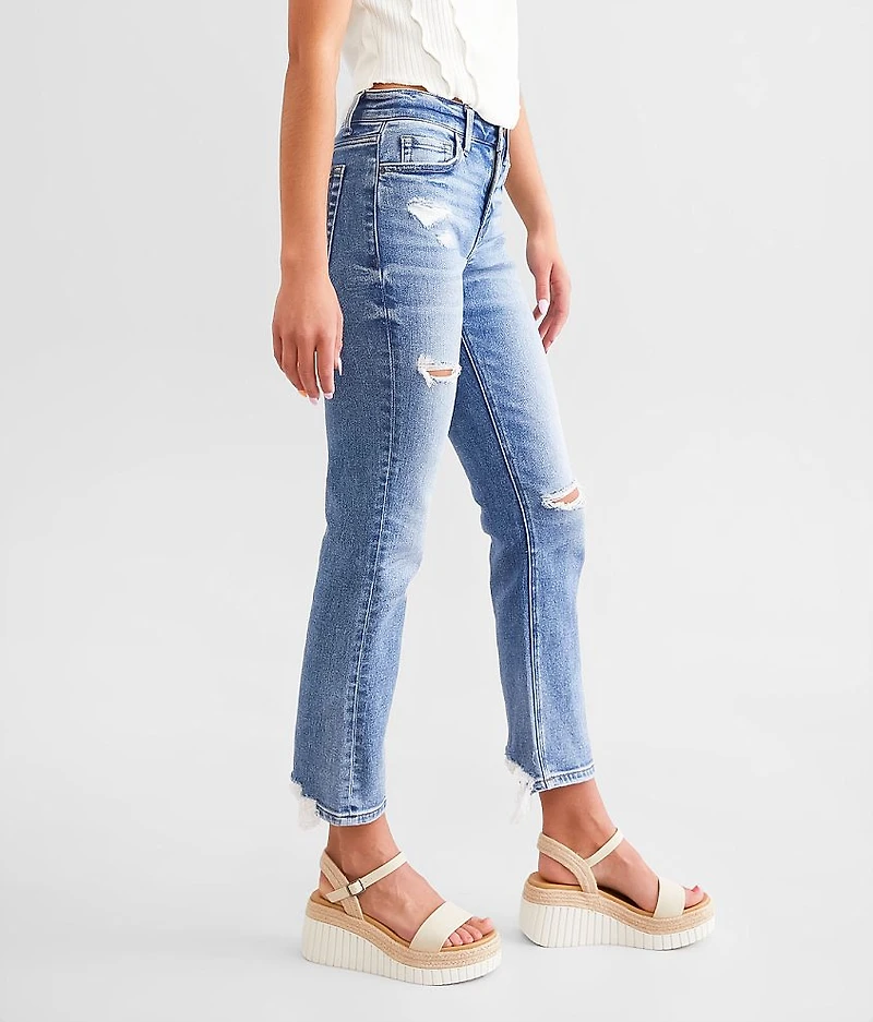 Mid-Rise Cropped Straight Stretch Jean