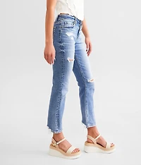 Mid-Rise Cropped Straight Stretch Jean