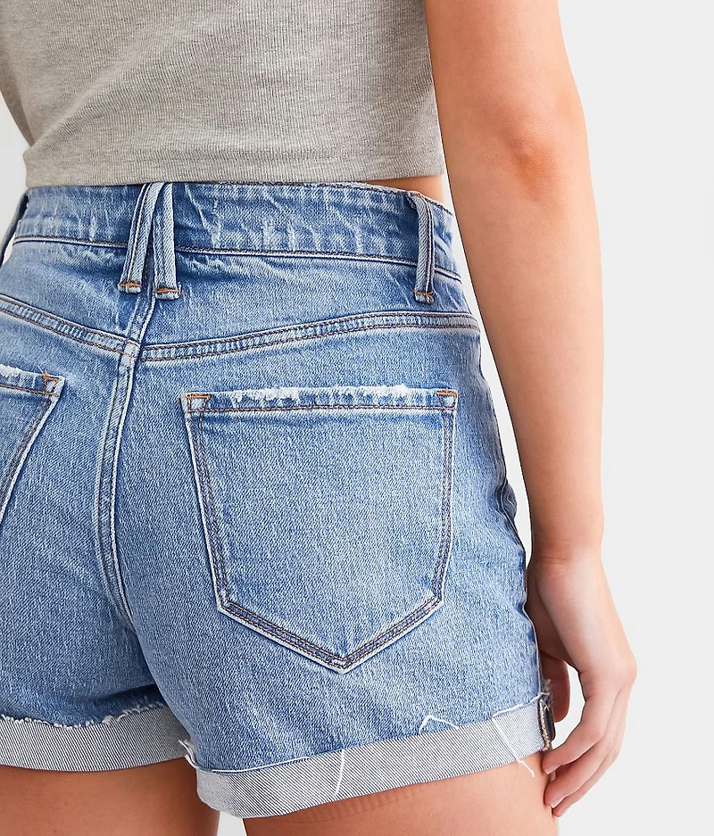 High Rise Cuffed Stretch Short
