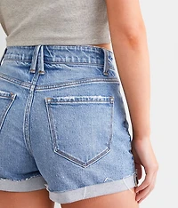 High Rise Cuffed Stretch Short