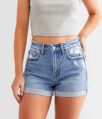 High Rise Cuffed Stretch Short