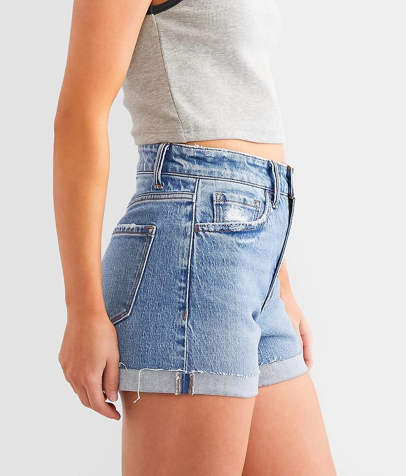 High Rise Cuffed Stretch Short